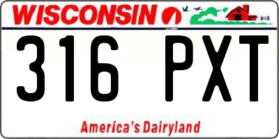 WI license plate 316PXT
