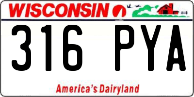 WI license plate 316PYA
