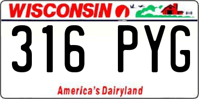 WI license plate 316PYG