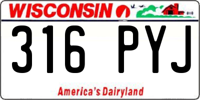 WI license plate 316PYJ