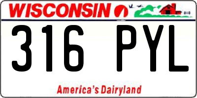 WI license plate 316PYL