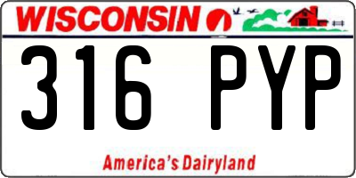 WI license plate 316PYP