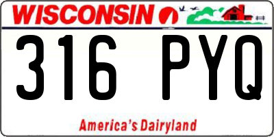 WI license plate 316PYQ