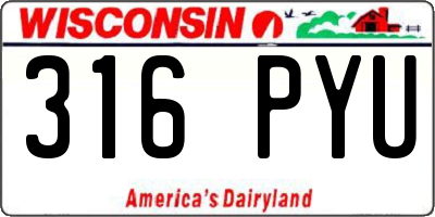 WI license plate 316PYU