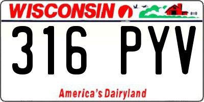 WI license plate 316PYV