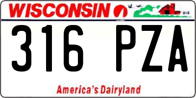 WI license plate 316PZA