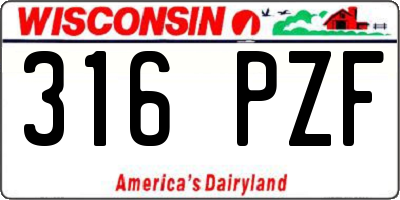 WI license plate 316PZF