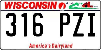 WI license plate 316PZI