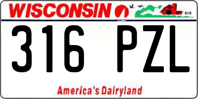 WI license plate 316PZL