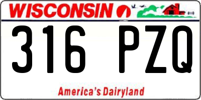 WI license plate 316PZQ