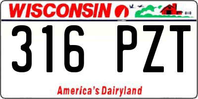 WI license plate 316PZT