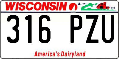 WI license plate 316PZU