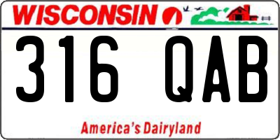 WI license plate 316QAB