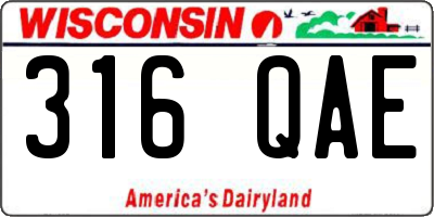 WI license plate 316QAE
