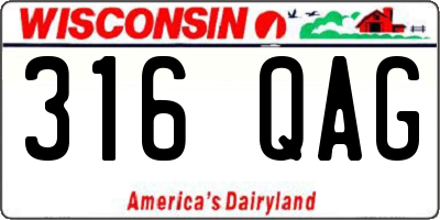 WI license plate 316QAG