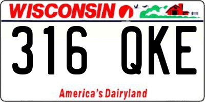 WI license plate 316QKE