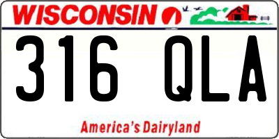 WI license plate 316QLA