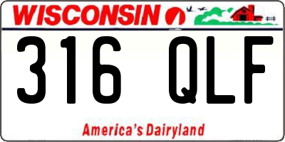 WI license plate 316QLF