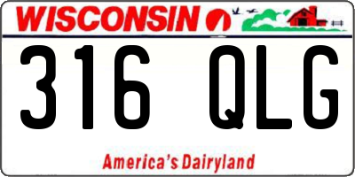 WI license plate 316QLG