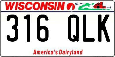WI license plate 316QLK