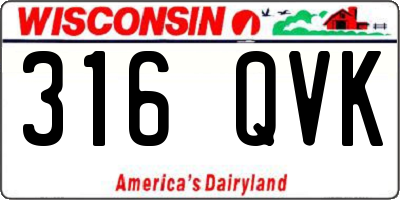 WI license plate 316QVK