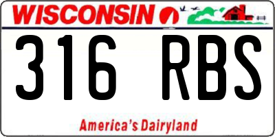 WI license plate 316RBS