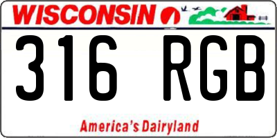 WI license plate 316RGB