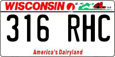 WI license plate 316RHC