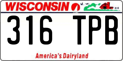 WI license plate 316TPB