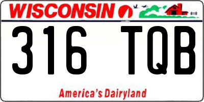 WI license plate 316TQB