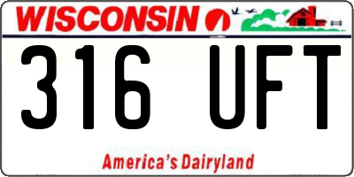 WI license plate 316UFT