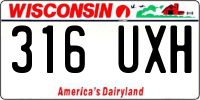 WI license plate 316UXH