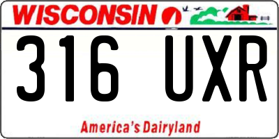 WI license plate 316UXR