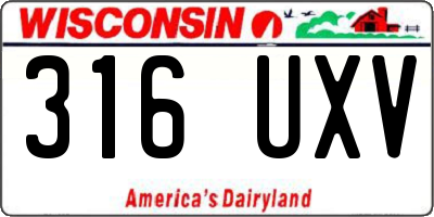 WI license plate 316UXV