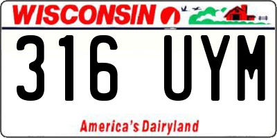 WI license plate 316UYM