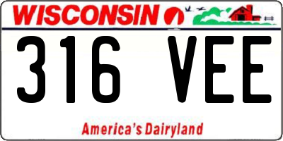 WI license plate 316VEE