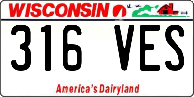 WI license plate 316VES
