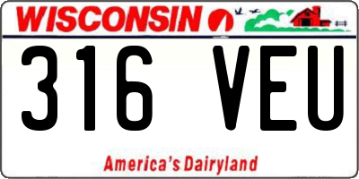 WI license plate 316VEU