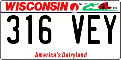 WI license plate 316VEY