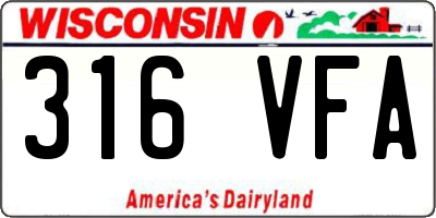 WI license plate 316VFA