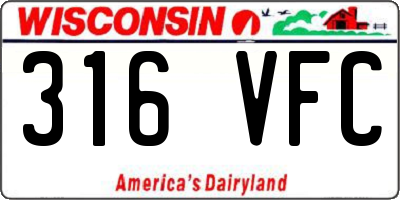WI license plate 316VFC
