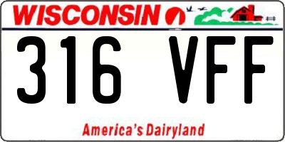 WI license plate 316VFF
