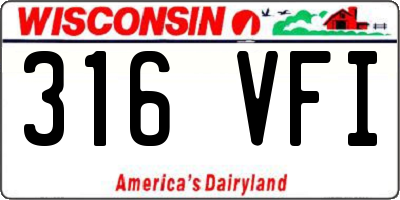 WI license plate 316VFI