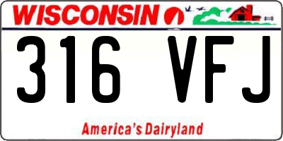 WI license plate 316VFJ