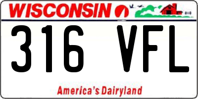 WI license plate 316VFL