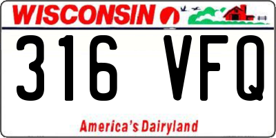 WI license plate 316VFQ