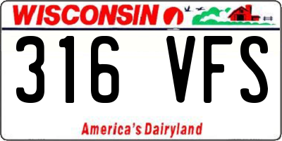 WI license plate 316VFS