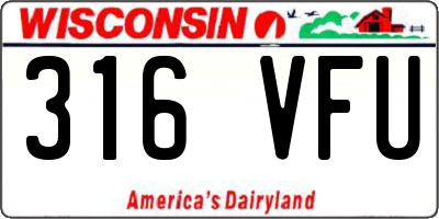 WI license plate 316VFU