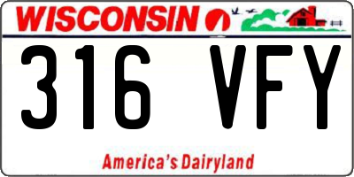 WI license plate 316VFY