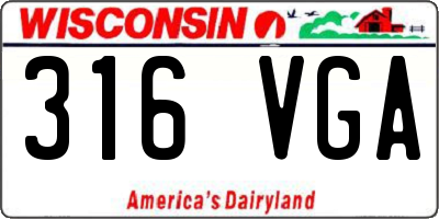 WI license plate 316VGA